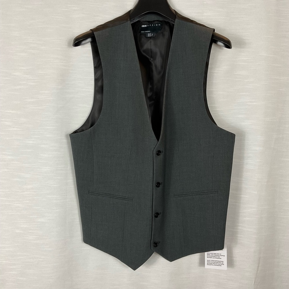 ASOS DESIGN super skinny vest in charcoal